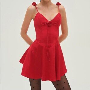 $249 NWT Red For Love And Lemons “Orsa” Mini Dress Sz X-Small